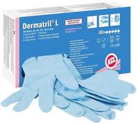 KCL Honeywell Dermatril® 741 Gants de Protection Chimique en Nitrile, Jetables, Imperméables, Sans Poudre, Bleu, Taille 11XXL, 074111081C (Boîte de 100 Pièces)
