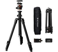 K&F CONCEPT 178cm Trépied Appareil Photo pour Smartphone, Trepied Léger en Aluminium avec Téléphone Support, 8kg Charge Max, Compatible avec Sony ZV1 RX100 VII RX1R II Canon G7X Mark Fujifilm, Leica