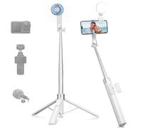 K&F CONCEPT 180cm 3 en 1 Trépied Téléphone Selfie Stick iPhone Blanc