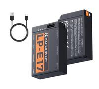 K&F CONCEPT 2 Batteries LP-E17 1050 mAh USB-C, avec Indicateur de Charge | Batterie à Charge Directe Compatible avec Canon R50 R100 R10 R8 Powershot V1 T8i T7i T6i SL2 SL3 M3 M5 M6 200D 750D 760D 800D