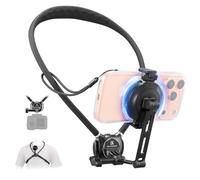 K&F CONCEPT 2 en 1 Support pour Cou Téléphone Portable Magnétique+Clip, POV/Vlog Porte Telephone Cou Compatible avec Les Téléphones Portables Magsafe iPhone 17 16 15 14 13 12 Series Android