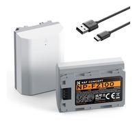 K&F CONCEPT 2 NP-FZ100 Batteries 2600mAh Grande Capacité Charge Directe | Connecteur de Charge Directe de Type C Compatible avec Sony A9 A7III A7RIII A7RIV A6600 ZV-E1 FX3, FX30
