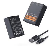 K&F CONCEPT 2 NP-W126S Batteries à Charge Directe avec Indicateur de Charge | Batterie 1050mah x 2, Compatible avec les Fujifilm X100VI, XM5, X100V, XS10, XT30, XT30 II, XT20, XE4, XE5, A5,X Half(HF1)