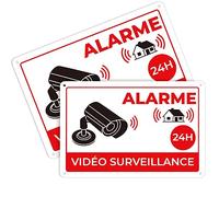 K&F Concept 2 pièces Vidéo surveillance Panneau Propriété privée sous Surveillance vidéo 24H, Aluminium Panneau 20x30cm - Alarme + Video surveillance, Haute qualité, résistance pluie et UV