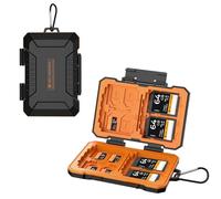 K&F Concept 25 Slots Étui pour Carte Mémoire 4 SD, 12 Micro SD (TF), 4 CF ou 4 XQD, 2 Nano SIM, 2 Micro SIM, 1 Carte SIM, Grande Capacité Étanche et Antichoc