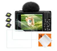 K&F CONCEPT 3 PCS Film de Protection Écran et 3 PCS Protège Griffe avec Niveau à Bulle et Chiffon Compatible avec Sony ZV-1/ZV-1 II/ZV-E10