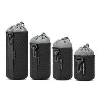 K&F CONCEPT 4Pcs Housse Objectif, Sacoche d'Objectif Epaisseur Protection Sac Anti-poussière pour Objectif d'Appareil Photo DSLR