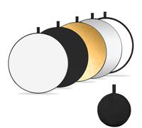 K&F CONCEPT 5-in-1 Réflecteur de lumière 22"(56cm) Diffuseur Photographique Pliable et Portable pour Studio et éclairage extérieur Or Argent Blanc Noir Translucide