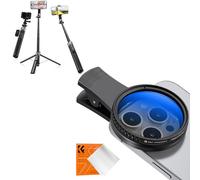K&F Concept 52mm Clip Filtre Polarisant CPL + 3-en-1 Perche à Selfie Magnétique+Clip avec Télécommande