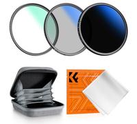 K&F CONCEPT 58mm Kit Filtre UV et Polarisant CPL et ND2-400 Variable et Chiffon pour Objectif Appareil Photo