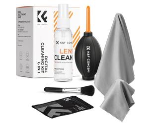 K&F Concept 6 in 1 Laptop Keyboard Cleaner, Kit de Nettoyage d'écran avec Gel, Solution en Spray, Chiffon de Nettoyage, Stylo de Nettoyage, Souffleur d'air pour MacBook et Autres Ordinateurs