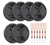 K&F Concept 62mm 6 Bouchons Objectifs et 6 Courroies Élastiques Compatible avec Appareil Photo Canon Nikon Sony Olympus Fujifilm Pentax Panasonic Leica（12 en 1）