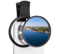 K&F CONCEPT 67mm Filtre Polarisant CPL et Clip Pince Compatible avec iPhone | Compatible avec iPhone 17 16 15 14 13 12 11 (Non Compatible avec iPhone 17 Pro/Max) et Un Chiffon - FP101