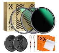 K&F CONCEPT 67mm Filtre UV+CPL+ND1000+2 Bouchon d'objectif+2 Courroie Élastique+3 Chiffons de Nettoyage pour Appareil Photo (D Série)