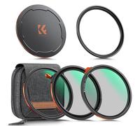 K&F CONCEPT 67mm Kit Filtre Polarisant ND2-32 Variable Black-Mist 1/4 Anneau et Bouchon d'objectif Magnétique HD True Color