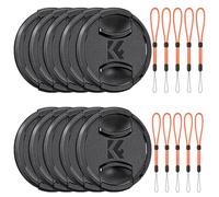 K&F Concept 72mm 10 Bouchons Objectifs et 10 Courroies Élastiques Compatible avec Appareil Photo Canon Nikon Sony Olympus Fujifilm Pentax Panasonic Leica（20 en 1）