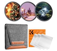K&F Concept Ø72mm Filtre Étoile 4+6+8 Points Filtre Star Effets Spéciaux et 3 Chiffon et Sac pour Objectif Appareil Photo