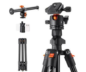 K&F Concept 76 pouces Trepied de camera avec trepieds DSLR en exterieur a colonne multi-angle rotatif avec une capacite de charge de tete a 360 d