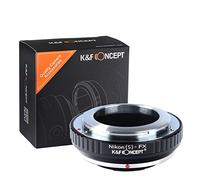 K&F CONCEPT Adaptateur de Monture pour Objectif compatibile Con Nikon à Caméra Fuji FX, Bague d'adaptation Noir en Métal, Minimaliste