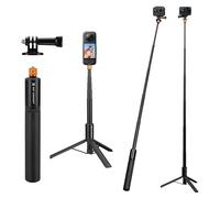 K&F Concept Bâton Selfie Trépied pour Caméra d'action 120cm, Invisible Extensible Poignée Portable, Support de Trépied pour Go Pro Hero 13 12 11 10 9 8, DJI Osmo Action 5 Pro 4 3, Insta 360 Ace GO3