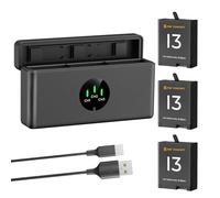 K&F Concept Batterie Hero 13 Black, Enduro 3×2100mAh Hero13 Batteries et Chargeur Rapide 3 Emplacements Compatibilité avec GoPro Hero 13 Caméra