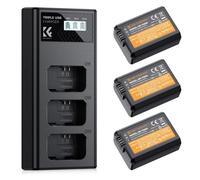 K&F Concept Batterie NP-FW50 et chargeur, lot de 3 batteries de remplacement pour Sony ZV-E10, A6000, A6300, A6400, A6500, A5000
