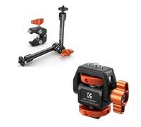 K&F CONCEPT Bras Magique 9.8 Pouce avec Pince Super Clamp et Vis 1/4'' 3/8", Moniteur en Aluminium