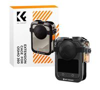 K&F CONCEPT Cage pour Caméra, Coque et Châssis en Aluminium avec Cache-Objectif en Silicone, Cadre d'Extension à 2 Patres Flash, Accessoire Compatible avec DJI Osmo 360