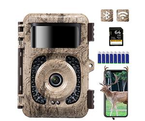 K&F CONCEPT Caméra de Chasse 4K 48MP WiFi Transmission téléphone Portable avec détecteur de Mouvement Vision Nocturne 0,2 s LED No Glow IP66 Angle de détection 120°