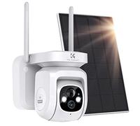 K&F CONCEPT Caméra Surveillance WiFi Extérieure avec Panneau Solaire, 2K Caméra IP sur Batterie sans Fil, Détection Mouvement PIR, Vision Nocturne Colorée, Audio Bidirectionnel, Étanche IP66