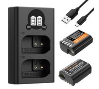K&F CONCEPT DMW-BLK22 Batterie de Remplacement Panasonic 2-Pack avec Chargeur LCD Dual Slot, Compatible avec Lumix DC-S5 DC-S5 II DC-S5 IIX GH5 II GH6 S5II S5M2 GH5M2, etc.
