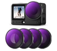 K&F CONCEPT Ensemble de Filtres ND Compatible avec DJI Osmo Action 6, Filtres de Densité Neutre ND8 ND16 ND32 ND64 Pack de 4 pour Contrôle de l'Exposition en Verre Optique à Revêtement Multicouche