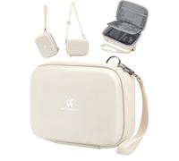 K&F Concept Étui pour Appareil Photo Compact,Étui pour Appareil Photo numérique étanche Antichoc de Protection Petit Sac pour Appareil Photo avec 2 Sangle Bandoulière Portable-Beige
