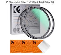 K & F Concept-Filtre à diffusion de brume noire 1 1/2 avec objectifs d'appareil photo multicouches,49-82mm,52mm,55mm,58mm,62mm,67mm,72mm,77mm - Type 1 with 1-2 Set-62mm