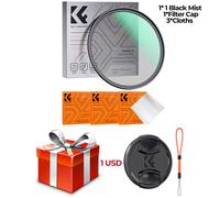 K & F Concept-Filtre à diffusion de brume noire pour objectifs d'appareil photo reflex numérique Nikon IL,livre,49mm-82mm,1 1/2,52mm,58mm,62mm,67mm,77mm,82mm - Type 1 with Cap-52mm