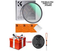 K & F Concept-Filtre à diffusion de brume noire pour objectifs d'appareil photo reflex numérique Nikon IL,livre,49mm-82mm,1 1/2,52mm,58mm,62mm,67mm,77mm,82mm - Type 1-2 Cap-55mm