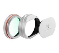 K&F CONCEPT Filtre Black-Mist Diffusion et Bouchon et Pare-Soleil Compatible avec Fujifilm X100/X100F/X100S/X100T/X100V/X100VI/FX100/SX100/TX100/X100V Argent