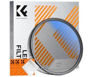 K&F Concept Filtre Polarisant CPL 37mm Slim avec Revêtement et 3 Chiffons de Nettoyage pour Objectif Appareil Photo