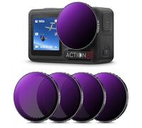 K&F Concept Filtres ND8 ND16 ND32 ND64 Snap-on Compatible avec DJI Osmo Action 3/4/5 Pro HD Nano-revêtements Étanche Anti-des Rayures Léger