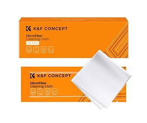 K&F CONCEPT Kit de 20 Chiffon de Nettoyage 150 X 150 cm en Microfibre Emballé sous Vide pour Appareil Photo Objectif Écran Caméra Filtre Smartphone Ipad Bijoux Lunette Jumelle