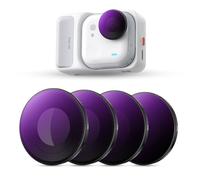 K&F CONCEPT - Kit de 4 Filtres ND/PL Compatible avec Insta360 Go Ultra (ND8/PL + ND16/PL + ND32/PL + ND64/PL) Filtres à Densité Neutre et Polarisants, Verre Optique HD/Multicouché/Monture Métallique