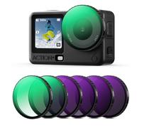 K&F CONCEPT Kit de 6 Filtres Compatible avec DJI Osmo Action 6, CPL ND8 ND16 ND32 ND64 Black Diffusion 1/4 Filtres Verre Optique HD Multicouches Accessoires pour Caméra d'action