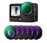K&F CONCEPT Kit de Filtres Compatible avec DJI Osmo Action 6, Pack de 6 Filtres Réducteurs de Lumière CPL ND8 ND16 ND32 ND64 ND256 en Verre Optique Traité Multicouche pour Le Contrôle de l'Exposition