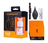 K&F Concept kit de nettoyage 4-en-1 avec stylo objectif, soufflette, 6 chiffons microfibre et liquide nettoyant