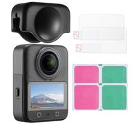 K&F CONCEPT Kit de Protection d'Écran Compatible avec DJI OSMO 360 - Film en Verre Trempé Ultra HD avec Capuchon de Protection d'Objectif en Silicone, Dureté 9H Anti-Empreintes et Anti-Rayures