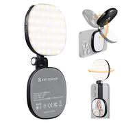 K&F CONCEPT Lampe Magnétique Selfie avec Miroir pour Mobile | Compatible iPhone MagSafe, 900mAh, anneau LED 360°, 673lux, selfies maquillage, noir, F680