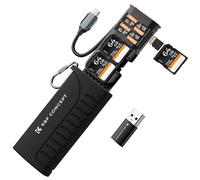 K&F CONCEPT Lecteur de Carte Mémoire USB 3.1 avec Boîtier de Protection - Lecteur SD/Micro SD 4xSD + 6xTF, Adaptateur USB-C Haute Vitesse, Compatible Caméra, Drone, Smartphone et PC