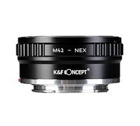 K&F Concept Lens Mount Adapter M42 to NEX Ⅱ Copper Adapter Compatible with M42 Screw Mount Lens Sony NEX Camera Black