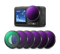 K&F Concept Lot de 6 filtres ND compatibles avec DJI Osmo Action 5 Pro/Action 4, Verre Optique HD Multicouche CPL + ND8 + ND16 + ND32 + ND64 + ND256 Accessoires de caméra d'action à densité Neutre