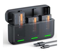K&F CONCEPT LP-E17 Batterie 1250mAh (Lot de 3) Chargeur Rapide PD 20W | Compatible avec les Canon EOS R50, R100, RP, R10, R8, Powershot V1, T8i, T7i, T6i, T6s, SL2, SL3, M3, M5, M6, 200D, 750D 800D